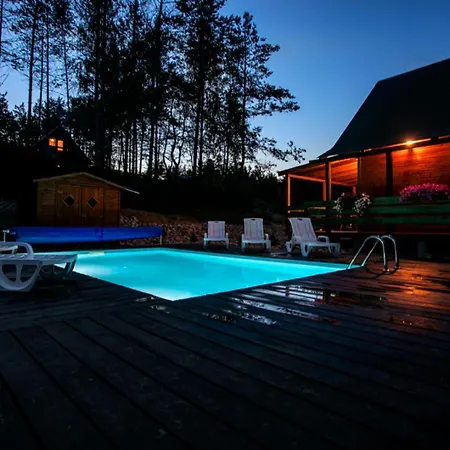 Dom wakacyjny Całoroczny Sówka Na Kaszubach Z Banią I Sauną Na Wyłączność, Wspólny Basen I Bilard Z Domkiem Jeleniówka - Ostrowite Leśna Dolina *