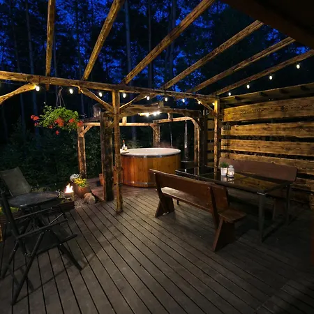 Dom wakacyjny Całoroczny Sówka Na Kaszubach Z Banią I Sauną Na Wyłączność, Wspólny Basen I Bilard Z Domkiem Jeleniówka - Ostrowite Leśna Dolina Sulęczyno